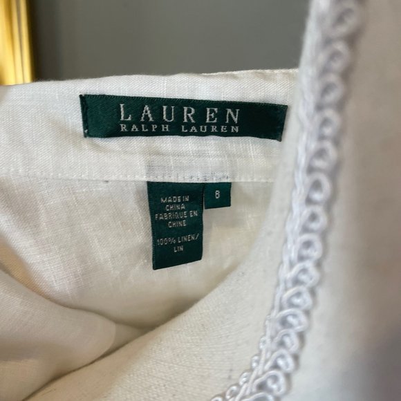 Lauren by Ralph Lauren White Linen Midi Dress - Picture 9 of 11